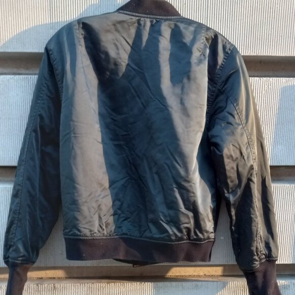 Forever 21 "Au Revoir" Black (greenish) Bomber Jacket (S) - Picture 13 of 16